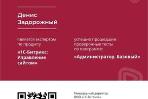 Диплом / сертификат №11 — Задорожный Денис Геннадьевич