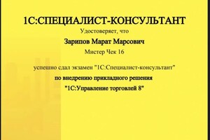 Диплом / сертификат №2 — Зарипов Марат Марсович