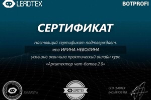 Диплом / сертификат №2 — Неволина Ирина Игоревна