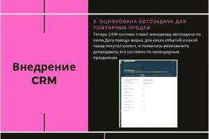 Комплексное внедрение amoCRM для вашей компании. Автоматизация отдела продаж, call-центра, производства, HR,... — Шубникова Татьяна Олеговна