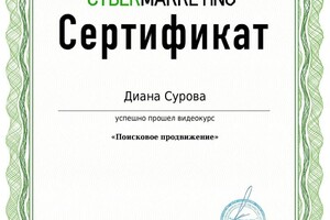 Диплом / сертификат №1 — Сурова Диана Олеговна