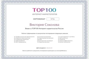 Диплом / сертификат №5 — Соколова Виктория Евгеньевна