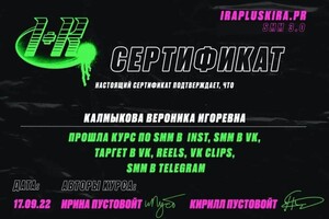 Диплом / сертификат №2 — Калмыкова Вероника Игоревна