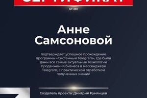 Самсонова Анна Геннадиевна — Диплом / сертификат №1