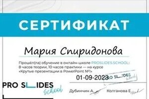 Спиридонова Мария Сергеевна — Диплом / сертификат №3