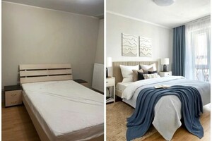 Столяр Юлия Романовна — Хоумстейджинг спальни. Комплектация интерьера. Декорирование текстилем. Перекраска стен — Портфолио №1