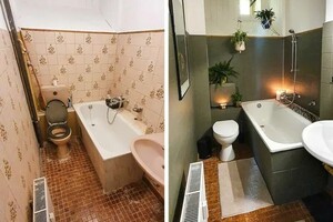 Столяр Юлия Романовна — Хоумстейджинг ванной комнаты и санузла. Перекраска настенной плитки, замена унитаза. Декорирование. Интерьерная съемка.... — Портфолио №5