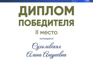 Диплом / сертификат №1 — Сухоловская Алина Андреевна