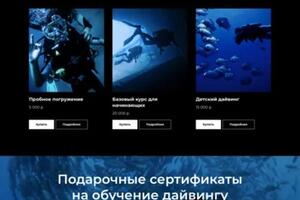 Landing Page для школы дайвинга. — Циммерман Анастасия Андреевна