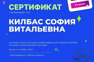 Диплом / сертификат №2 — Килбас София Витальевна