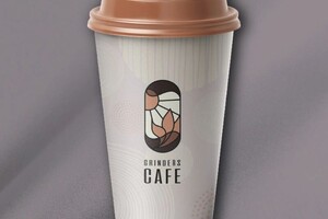 Оформление стакана кофе для Grinders Cafe — Нерсесова Даша Дмитриевна