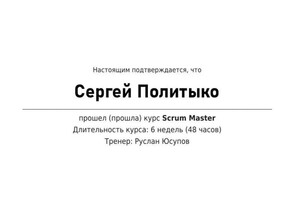 Диплом / сертификат №4 — Политыко Сергей Игоревич