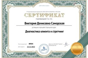 Диплом / сертификат №3 — Самарская Виктория Денисовна