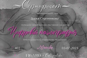 Диплом / сертификат №1 — Сергеенкова Дарья Дмитриевна