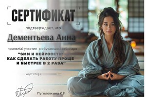 Диплом / сертификат №2 — Дементьева Анна Александровна