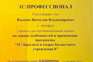 Диплом / сертификат №5 — ИП Язынин Вячеслав Владимирович