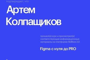 Диплом / сертификат №1 — Колпащиков Артём Юрьевич