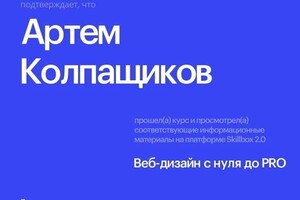 Диплом / сертификат №2 — Колпащиков Артём Юрьевич