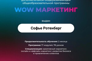 Диплом / сертификат №3 — ИП РОТЕНБЕРГ СОФЬЯ ВЛАДИМИРОВНА