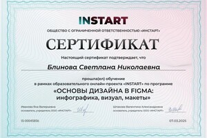 СЕРТИФИКАТ — Блинова Светлана Николаевна