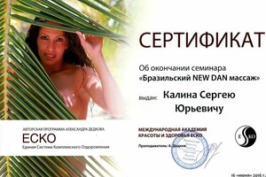 Диплом / сертификат №13 — Калина Сергей Юрьевич
