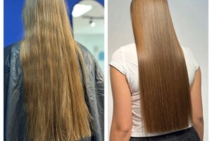 Догиль Анастасия Юрьевна — укрепление и восстановление структуры волос.; На фото вы видите колоссальную разницу в качестве волос ДО и ПОСЛЕ... — Портфолио №1