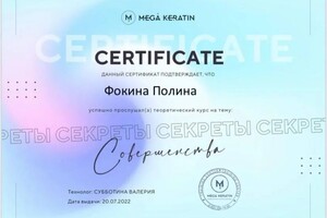 Диплом / сертификат №2 — Фокина Полина Анатольевна