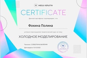 Диплом / сертификат №3 — Фокина Полина Анатольевна