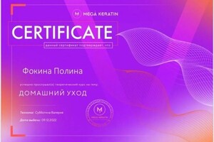 Диплом / сертификат №5 — Фокина Полина Анатольевна