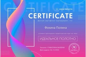 Диплом / сертификат №7 — Фокина Полина Анатольевна