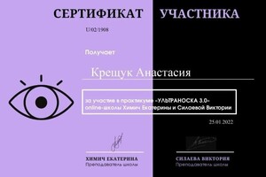 Диплом / сертификат №15 — Крещук Анастасия