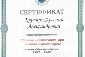 Диплом / сертификат №6 — Куракин Арсений Александрович