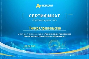 Диплом / сертификат №1 — Мифтахов Тимур Салаватович