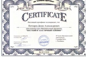 Диплом / сертификат №12 — Почтарев Денис Александрович