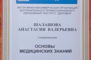 Диплом / сертификат №6 — Шалашова Анастасия Валерьевна