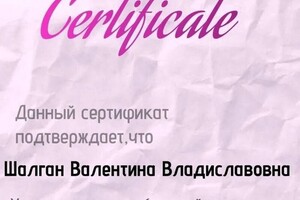 Диплом / сертификат №2 — Шалган Валентина Владиславовна
