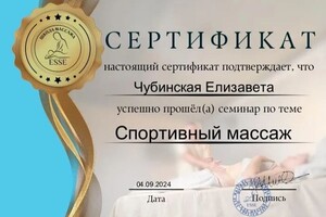 Диплом / сертификат №4 — Чубинская Елизавета Анатольевна