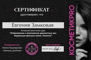 Диплом / сертификат №22 — Замковая Евгения Александровна