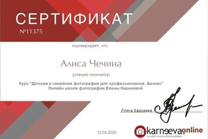 Диплом / сертификат №5 — Чечина Алиса Ильдаровна
