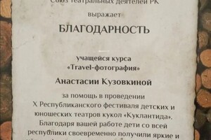 Диплом / сертификат №1 — Кузовкина Анастасия Сергеевна