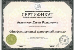 Диплом / сертификат №31 — Белинская Елена Валерьевна