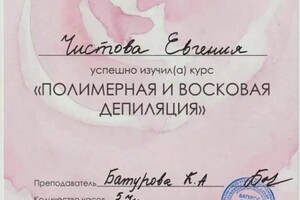 Диплом / сертификат №2 — Чистова Евгения Владимировна