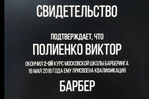 Диплом / сертификат №2 — Полиенко Виктор Николаевич