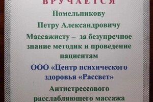 Диплом / сертификат №2 — Помельников Петр Александрович