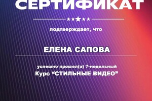 Диплом / сертификат №15 — Сапова Елена Анатольевна