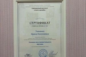 Диплом / сертификат №2 — Ткаченко Ирина Николаевна