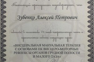 Диплом / сертификат №5 — Зубенко Алексей Петрович