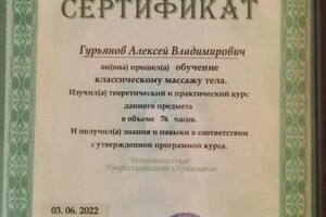 Диплом / сертификат №3 — Гурьянов Алексей Владимирович