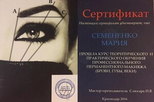 Диплом / сертификат №4 — Семененко Мария Викторовна