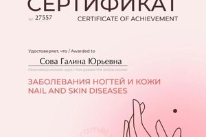 Диплом / сертификат №14 — Сова Галина Юрьевна